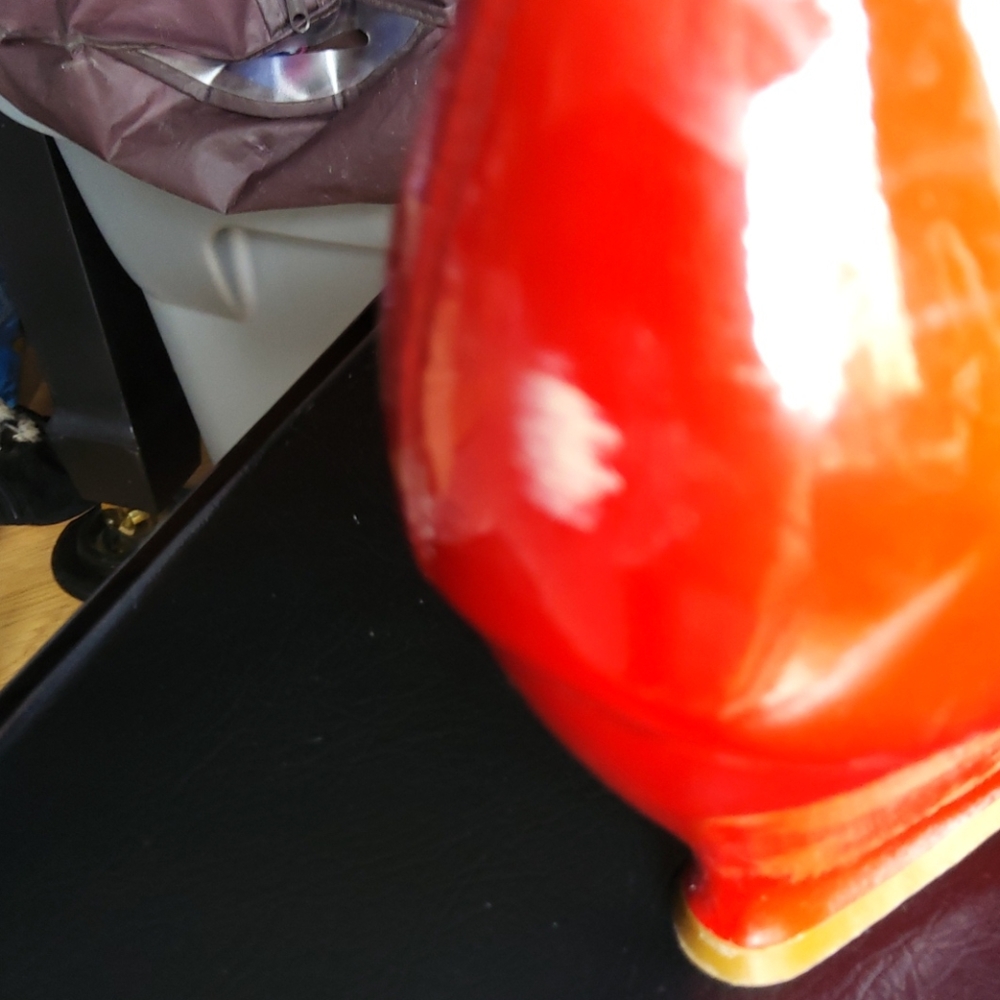 Arnold Churgin Red Patent Leather Peep Toe Wedges- Sz. 36 - Picture 7 of 9